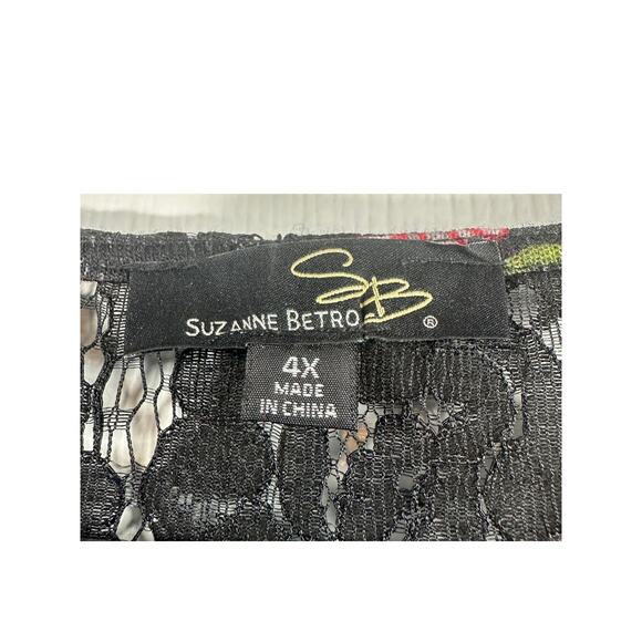 Boho Romance: Suzanne Betro Black Floral Dress – Size 4X - Picture 4 of 6